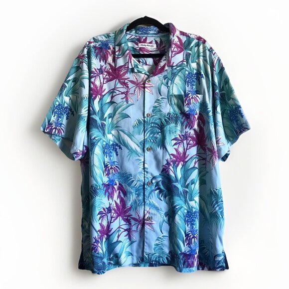 Tommy Bahama Button Up Shirt Men's Size XXL Hawaiian Island Zone Playa Azul - Picture 1 of 7